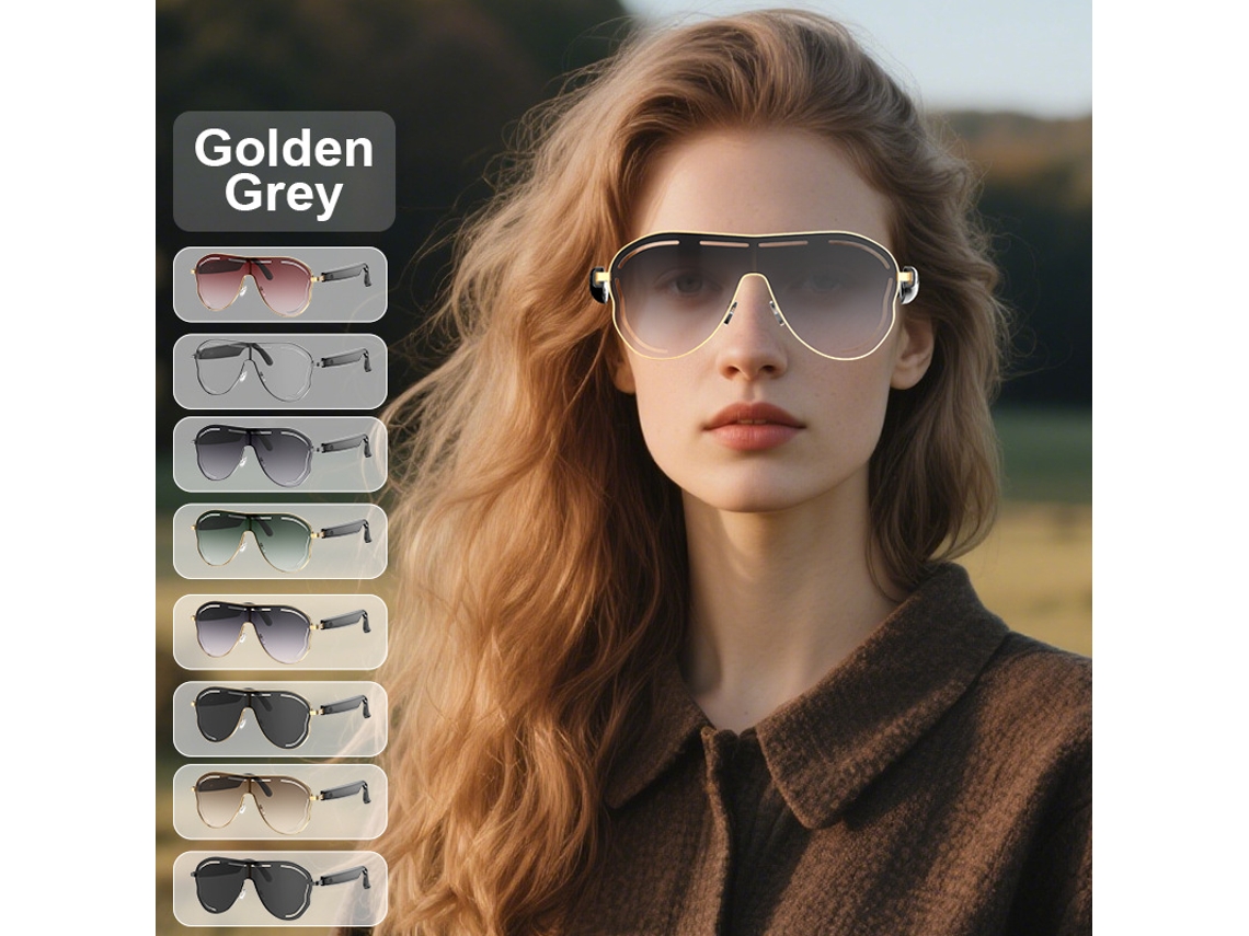Gafas De Sol Inteligentes Con Ia, Funciones: Traducción, Reproducción De Música Y Llamadas Bluetooth (gris Dorado) Czhhmart