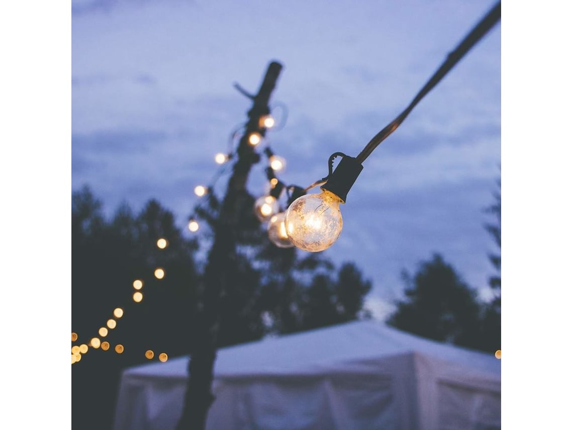 Grinalda Luz25 Bulbos Lâmpadas Quente À Prova D'água Luz Decoração Exterior Interior Casamento Aniversário Quarto Jardim
