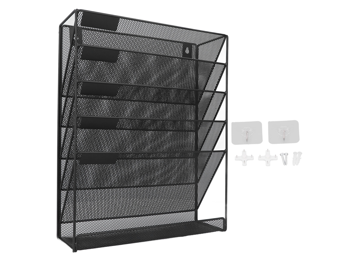 Organizador De Archivos Mural Con 5 Bolsillos, Resistente De Metal, Ahorra Espacio, Montaje En Pared Para Documentos Y Cuadernos
