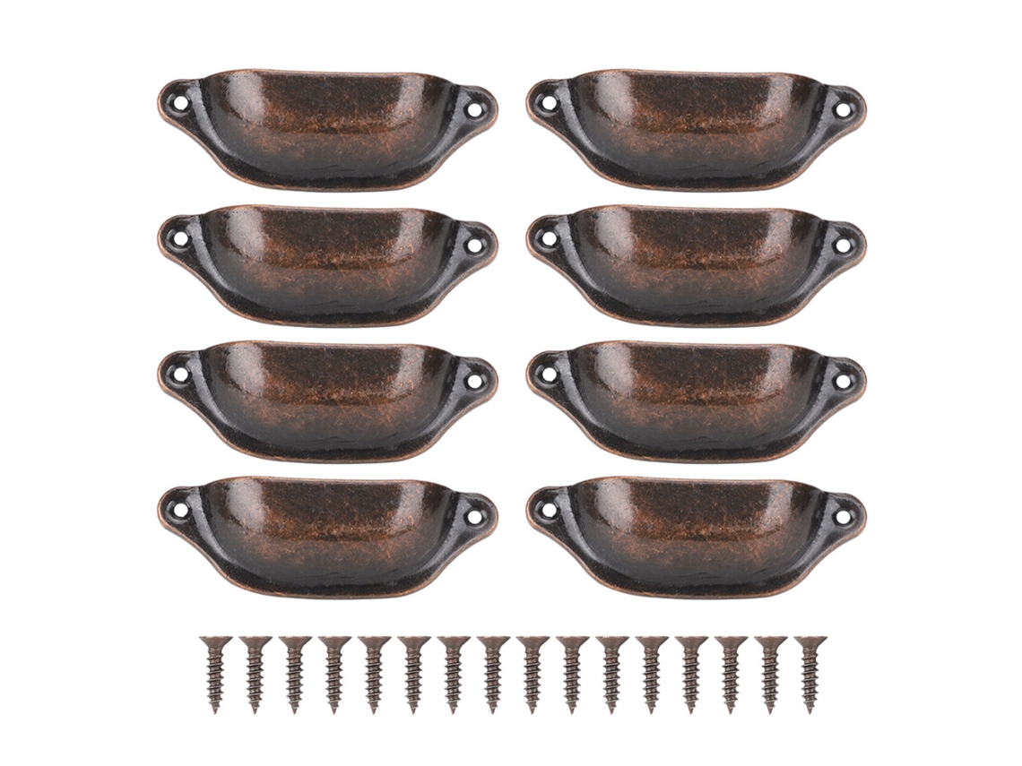 Tirador Semicircular De Bronce Rojo Chino Con Forma De Concha Para Cajones, Armarios Y Estanterías.