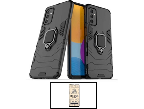Kit Carcasa Militar Magnética + Protector de Pantalla Samsung Galaxy M32 5G G4M Negro