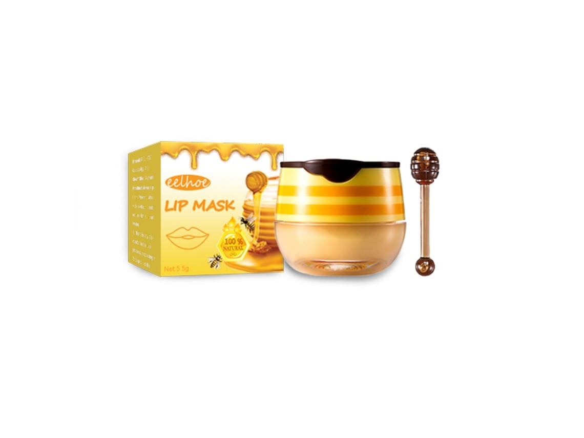 Mascarilla labial de miel para una hidratación intensa y labios secos.
