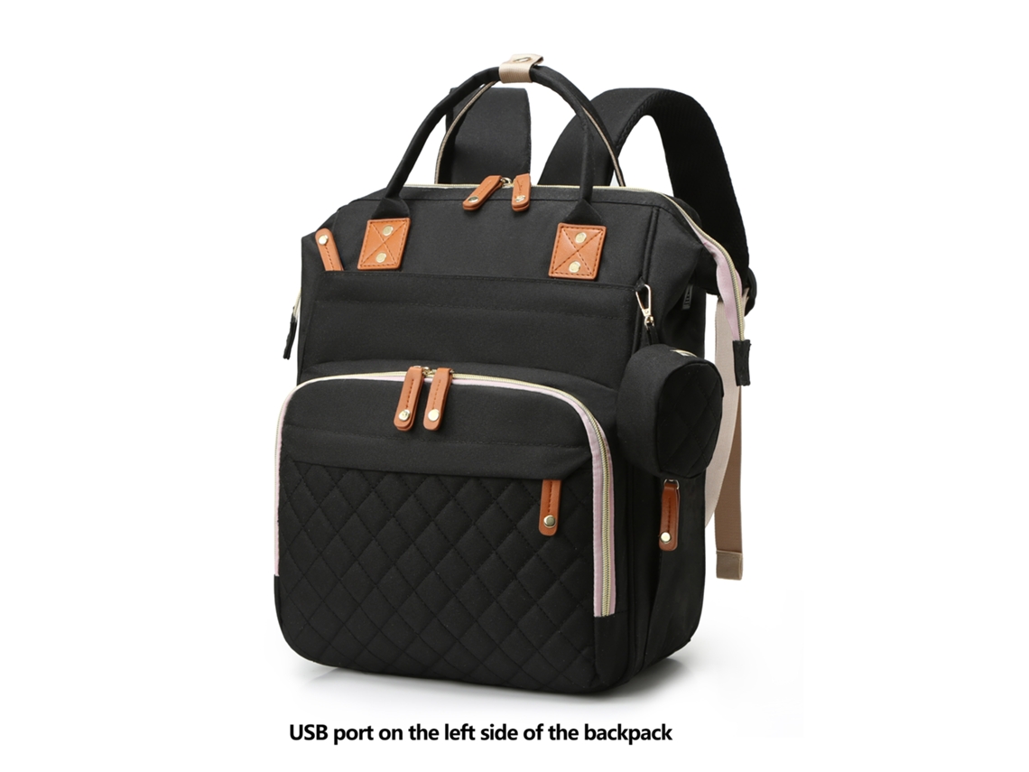 Mochila Para Pañales, Mochila De Viaje Multifuncional, Bolso Cambiador De Maternidad, Gran Capacidad-negro Chrui