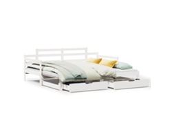 Maison Exclusive - Sofá Cama Nido Con Cajones Sin Colchón Blanco 80x200 Cm