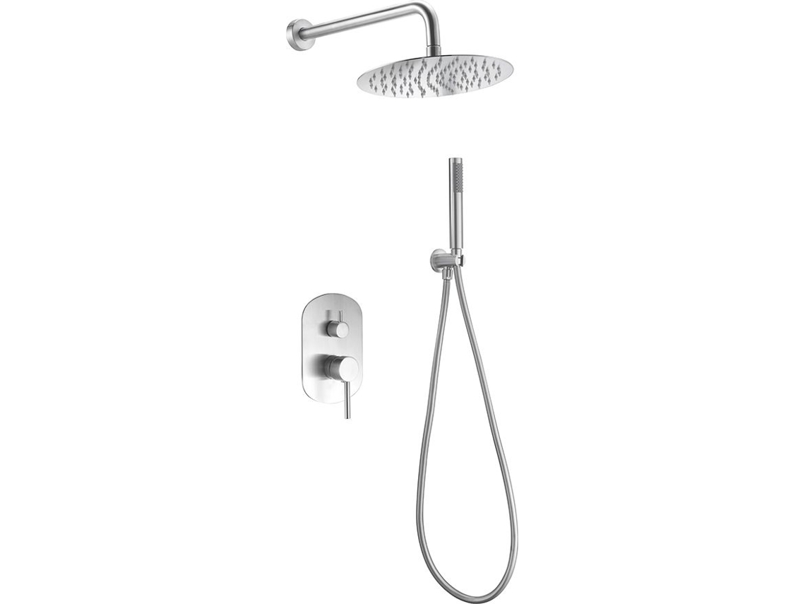 Conjunto ducha monomando empotrado Moscú (acero S. IMEX GPK034