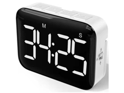 HYMNORA Temporizador de cocina digital recargable, volumen y brillo ajustables para una visibilidad óptima y comodidad (magnético, soporte de gancho, pantalla