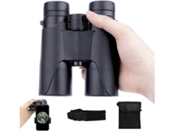 Binoculares para adultos 12x42 con adaptador para teléfono Binoculares Observación de aves Viajes Turismo Caza Vida silvestre Deportes Juegos USHION