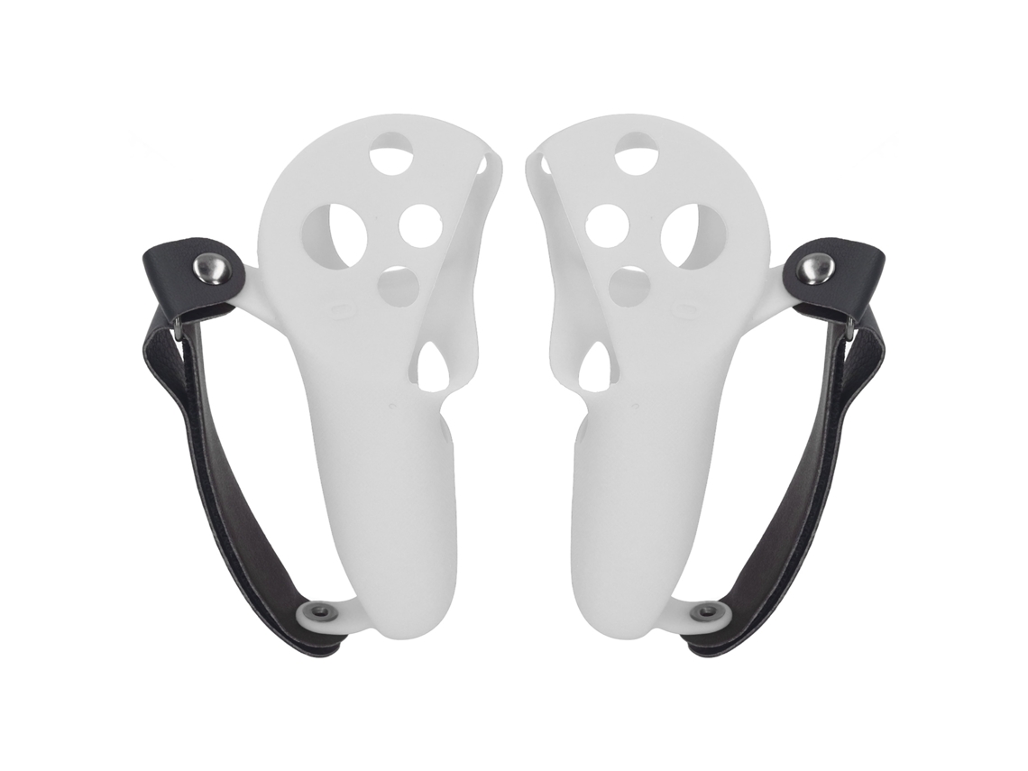 2pcs Capa De Grip De Silicone Com Cinto Para Controlador Touch Meta Quest Pro Cinza Claro