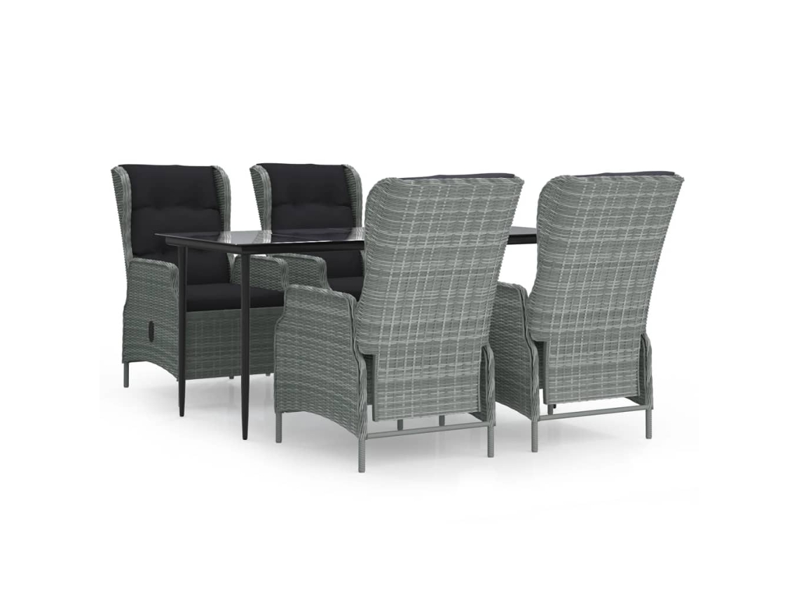 Maison Exclusive - Juego De Comedor De Jardín 5 Piezas Ratán Sintético Gris Claro
