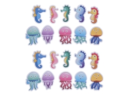 juegos de pegatinas antideslizantes con animales marinos para el baño.