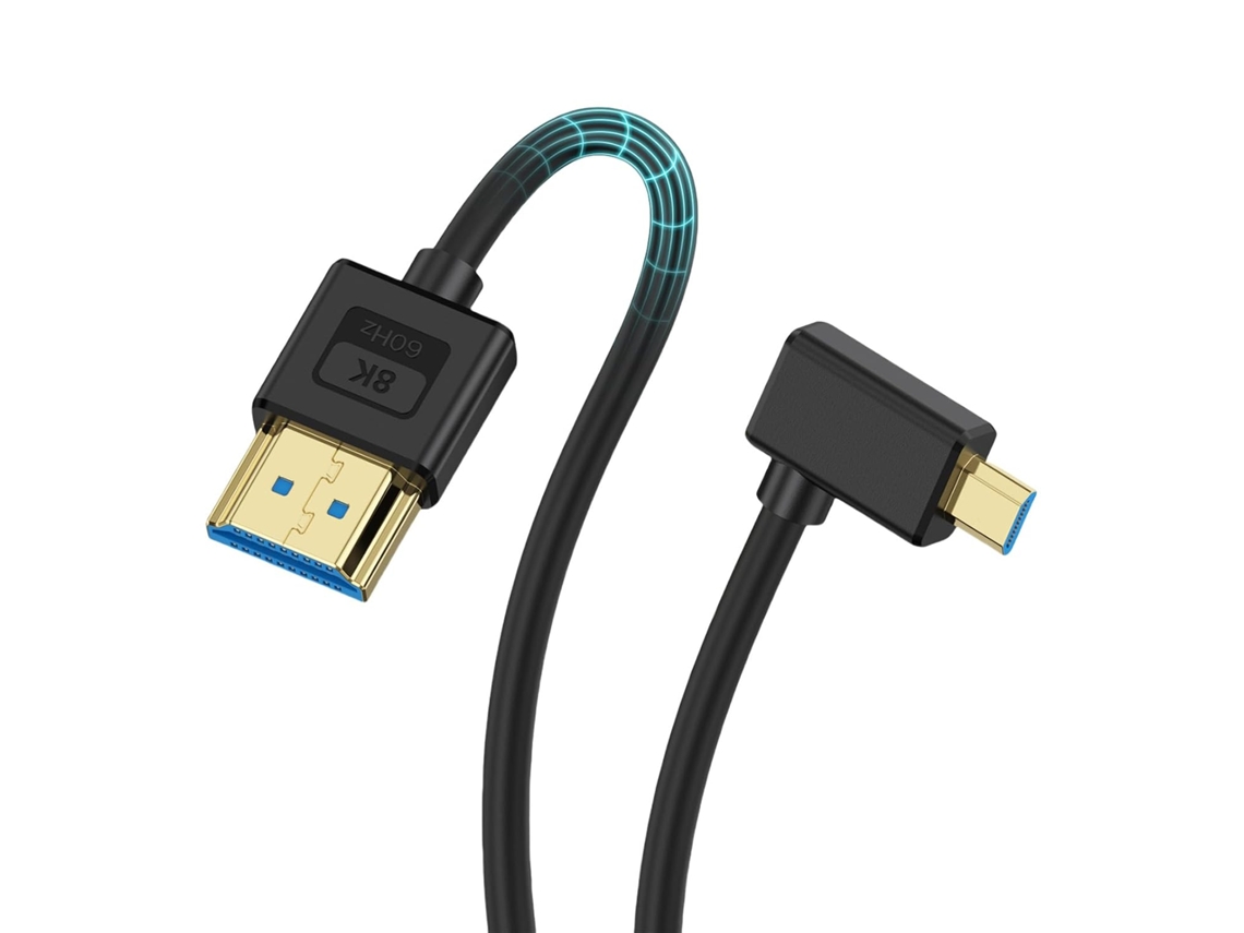 Cable De Cámara Microed 1080p De 90 Grados Y 30 Cm, 8k60hz, 4k120hz, Para Usar Con Videocámaras Y Tabletas.