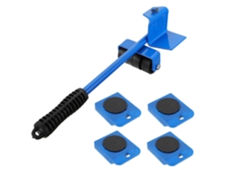 Kit De Herramientas De 5 Piezas Para Mover Muebles Pesados, Color Azul, Con Elevador.
