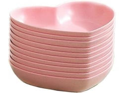 Set De 10 Platos Corazón 6 Pulgadas Para Cena Platos De Comida Saucer Frutas Snacks Bpa Free Materiales Seguros (rosa)