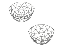 Omni-cesta De Frutas De Metal Multifuncional Con Diseño Geométrico Decorativo Para Almacenar Frutas Y Verduras