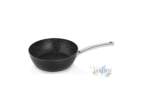 Sartén Honda Aluminio Forjado 20 Cm ORBEGOZO Recubrimiento Piedra Antiadherente Mango Acero Inox.