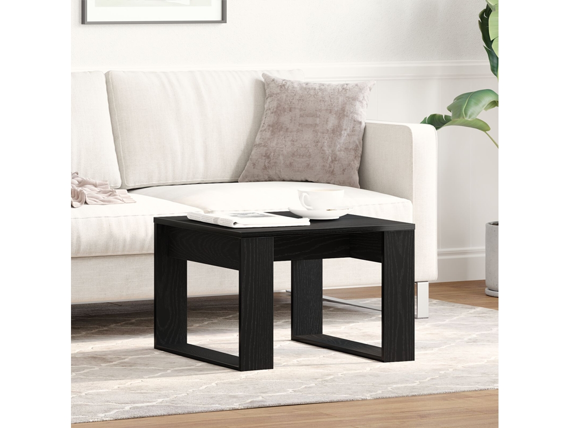 Mesa auxiliar  Mesa auxiliar de roble negro 50x50x35 cm Madera Naive Wsd519513 Lovely Home