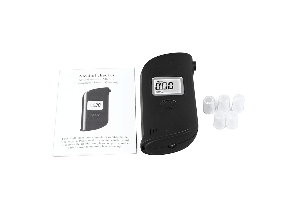 Detector de alcohol portátil con pantalla LCD y boquilla reemplazable, analizador de alcohol digital