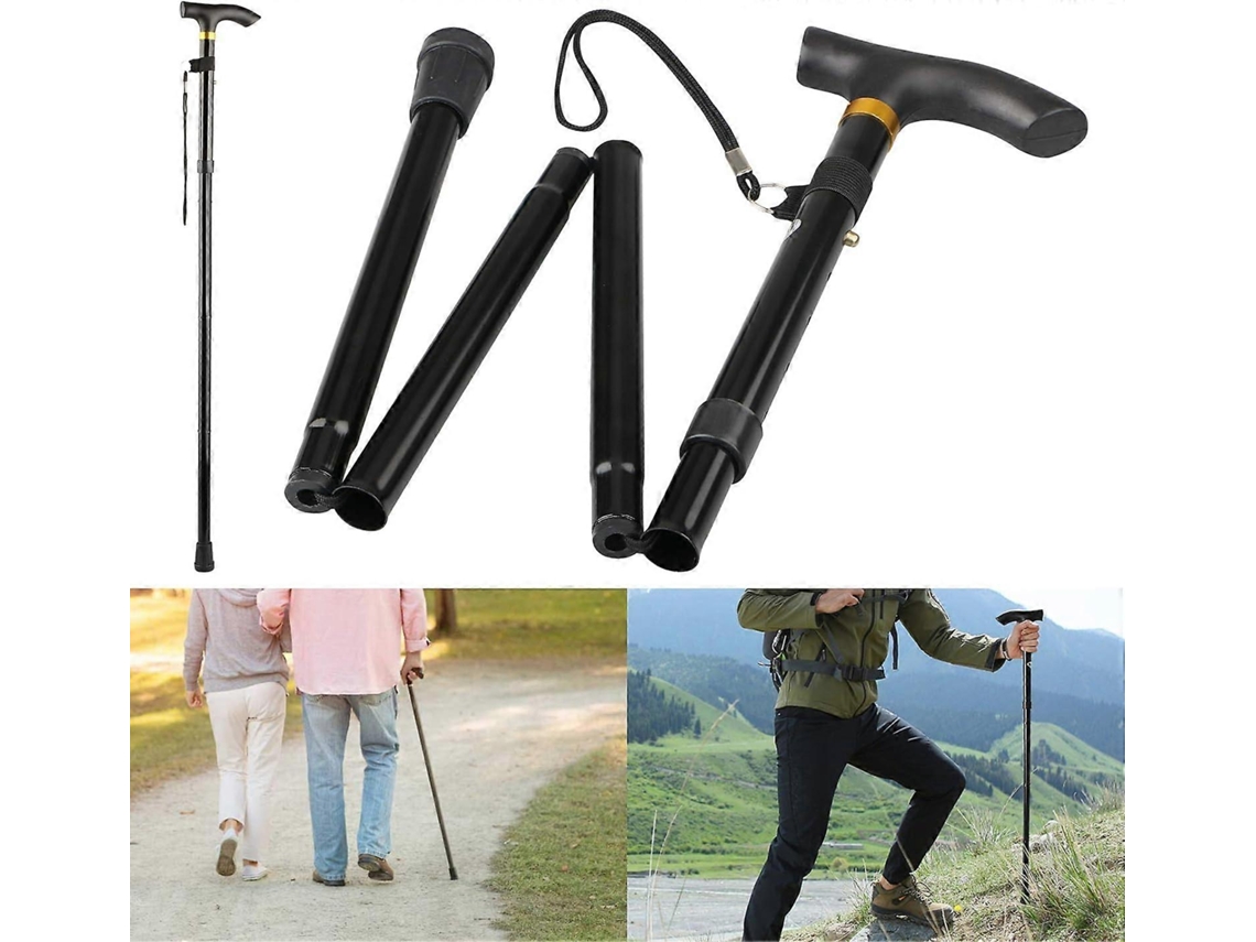 Bastón plegable de aluminio ligero, ajustable y antideslizante, unisex, ideal para senderismo, trekking y viajes.