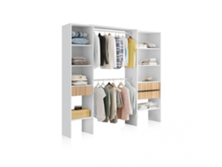 Armario vestidor Nitza Blanco Artik (Blanco Mate) - Natur x 187 x 40 cm