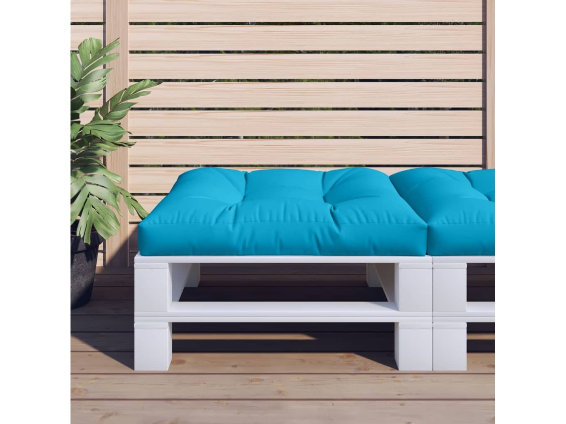 Cojín para sofá Pallet 80x80x12 cm Tela azul HARLANV1