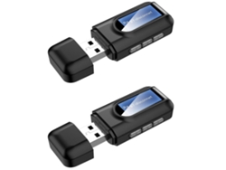 Transmisor y receptor dual Bluetooth 5.0 GOKOCO con pantalla LCD, entrada auxiliar de 3,5 mm y USB estéreo.
