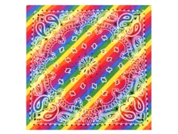 Bandana o Pañuelo Paisley Arcoíris de 54x54 cm