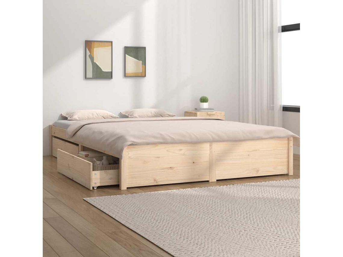 Cama De Matrimonio | Cama Para Adultos | Estructura De Cama Con Cajones 180x200 Cm
