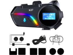 Auriculares Inalámbricos Para Casco De Motocicleta Con Bluetooth 5.3, Diseño De Luz Rgb, Cancelación De Ruido Y Micrófono Integrado Para Una