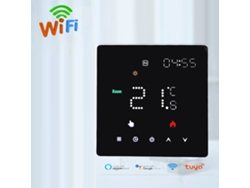 Termostato de calefacción inteligente programable semanal con temperatura y brillo ajustables.