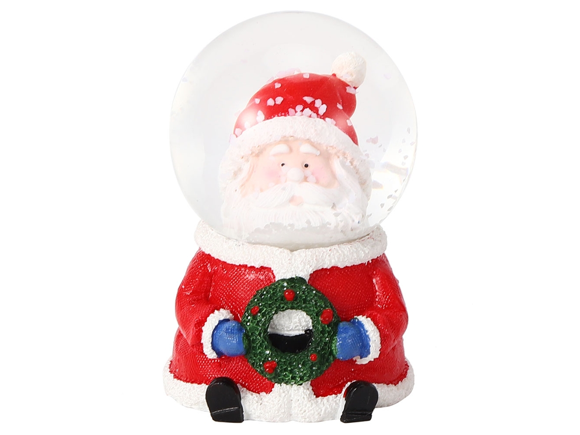 Mini bola de cristal decorativa navideña con Papá Noel iluminado para mesa