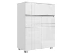 Mueble De Baño Independiente Con 2 Puertas, 1 Cajón, Estante Ajustable, Lacado En Blanco.