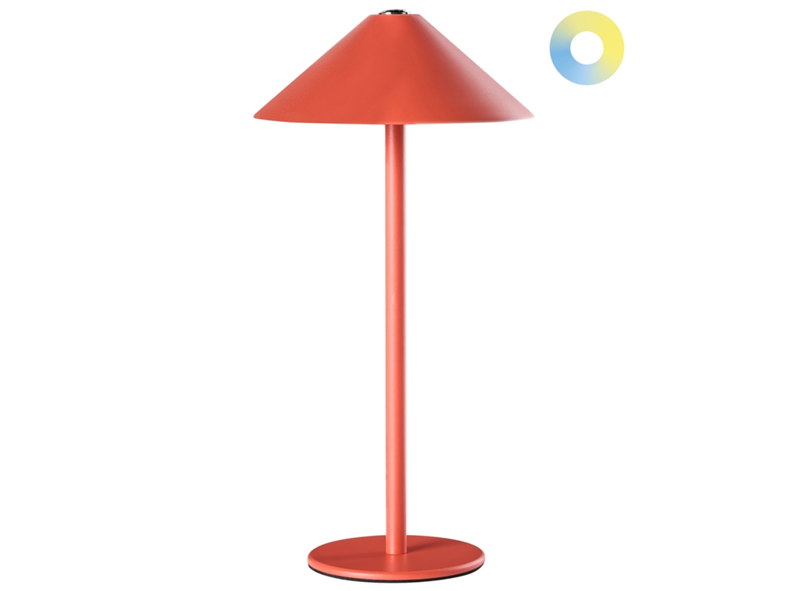Lámpara de mesa LED inalámbrica Modjo con interruptor regulable, metal, roja, BELIANI