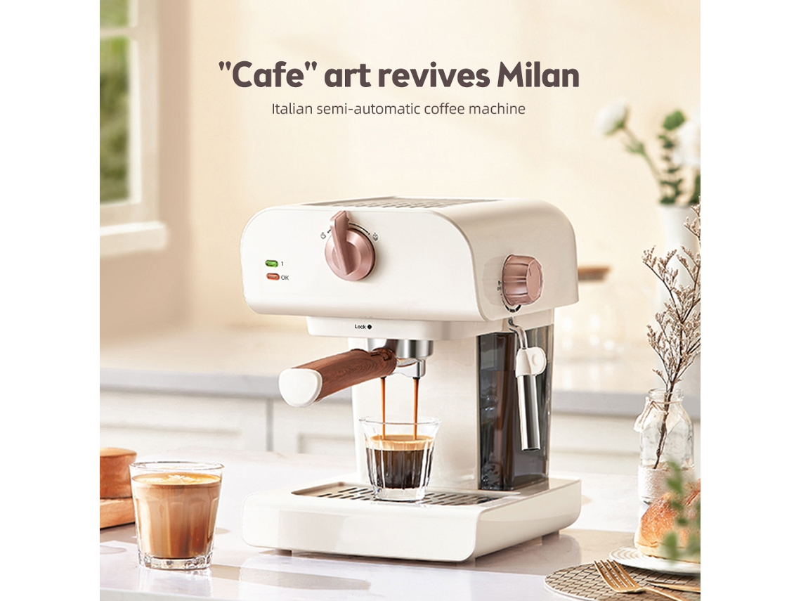 Cafetera espresso con espumador de leche y depósito extraíble