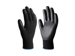 Guantes De Poliéster Y Palma De Poliuretano (talla 6) Color Negro