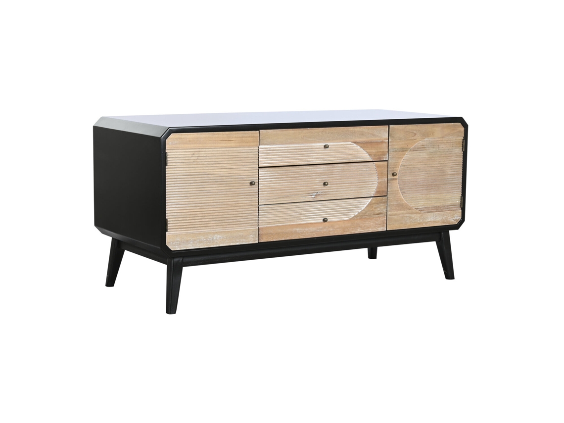 Mueble de TV de madera negra, 120x50x58cm ALEXANDRA HOUSE LIVING