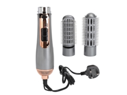 Secador de pelo iónico 2 en 1 de 800 W con peines intercambiables: alisa, riza y da volumen. Mango ergonómico. 220/240 V. Enchufe británico.
