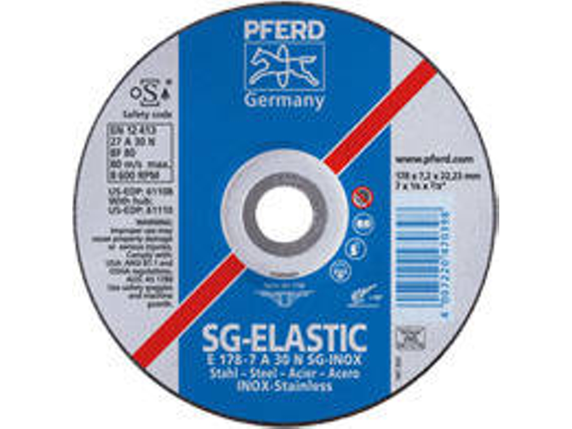 Disco De Desbaste PFERD Ejecución Embutición Central Sg Inox (230-7 A30 N)