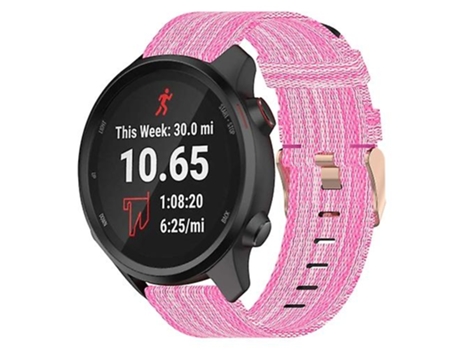 Correa para reloj Garmin Forerunner 245 de nailon rosa de 20mm VENISYMLIS