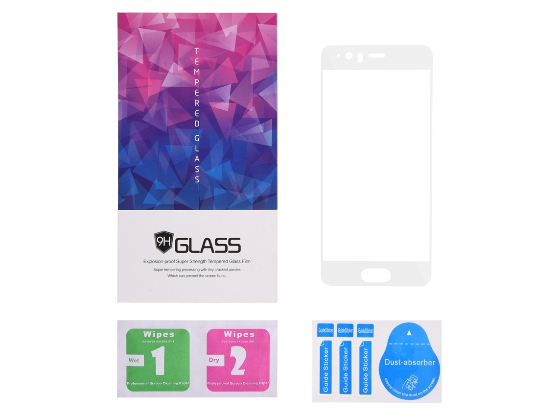 Protector De Pantalla De Vidrio Templado 2 Unidades De Cobertura Total Para Huawei P10 Blanco