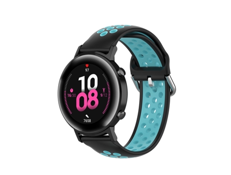 Correa de reloj inteligente para Samsung Galaxy Watch Active 2, banda de reloj deportiva transpirable perforada de silicona de 44mm y 20mm (negro +...