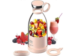 Licuadora portátil de tamaño personal, con batería USB, Nostalgia88 (rosa)