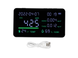 Detector De Co2 Monitor De Qualidade Do Ar Com Detecção De Temperatura Umidade Para Casa Escritório Precisão Em Tempo Real