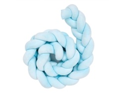 Protector de cuna trenzado en forma de cuña para bebé, cojín suave de serpiente Nudo Baby Girl Azul 4.92 pies