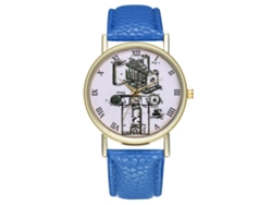 Reloj De Cuarzo Zhoulianfa T303-a Para Mujer Y Hombre, De Cuero, Estilo Ejecutivo, Azul.