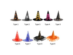 Sombrero De Bruja De Halloween Ancho Con Punta Terrorífico Para Disfraces Y Decoración