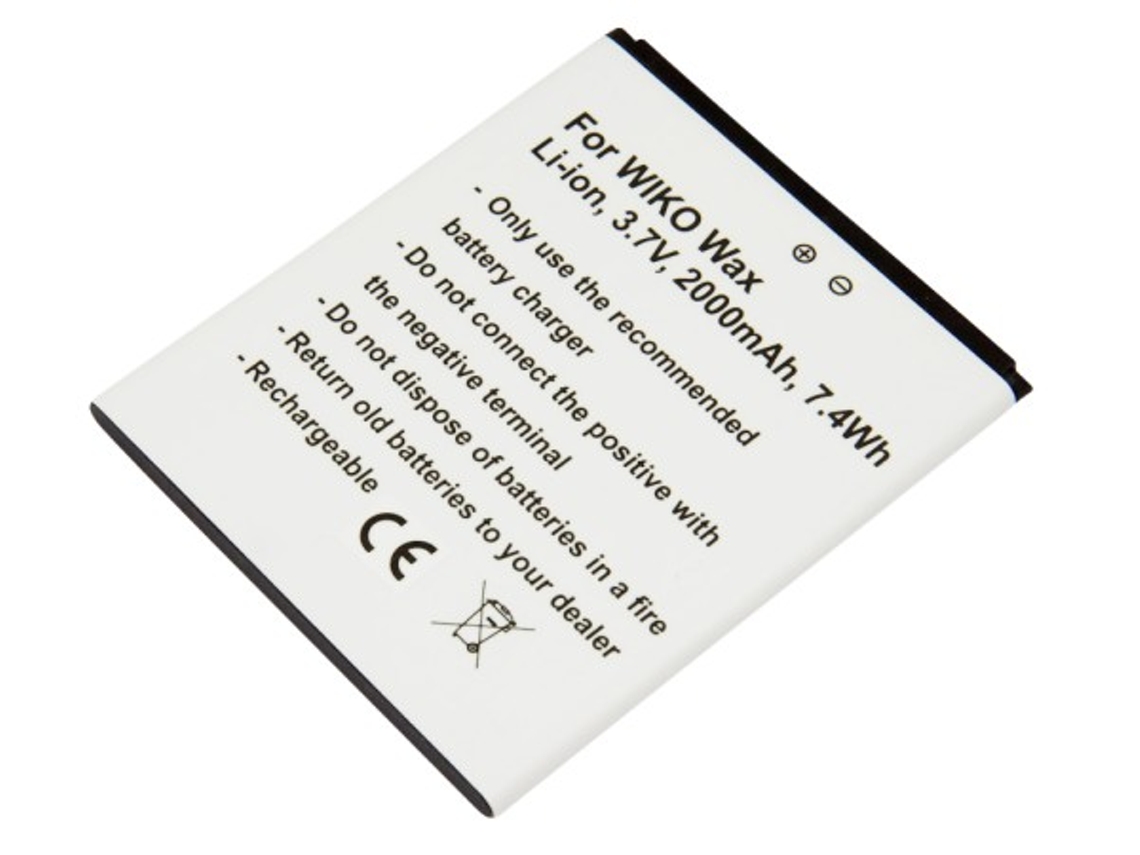 Batería para Wiko Wax, iones de litio, 3,7 V, 2000 mAh, 7,4 Wh