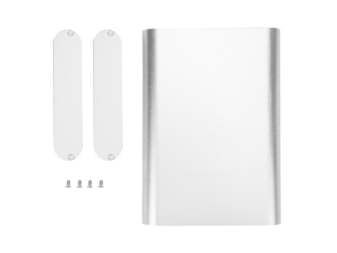 Caja de aluminio integrada para proyectos de bricolaje, carcasa electrónica, color plata mate, 26x108x150 mm