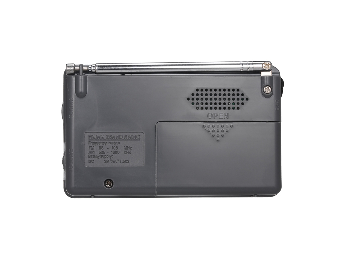 Radio Portátil Mini Indin Bc-r2048 Con 2 Bandas, Altavoz, Conector Para Auriculares Y Antena Telescópica.