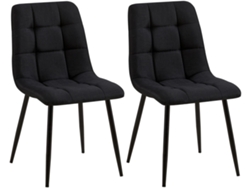 Set de dos sillas de comedor Tilde en tela o terciopelo preto/tecido CLP