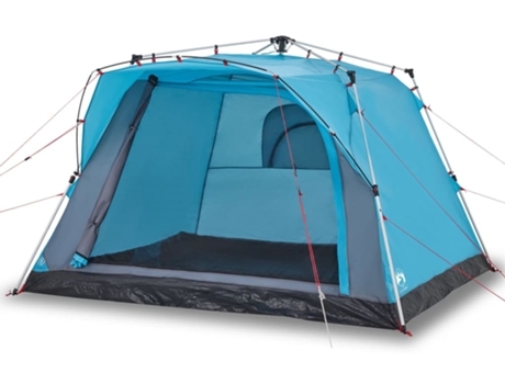 Tienda de campaña cabaña 4 personas VIDAXL apertura rápida azul